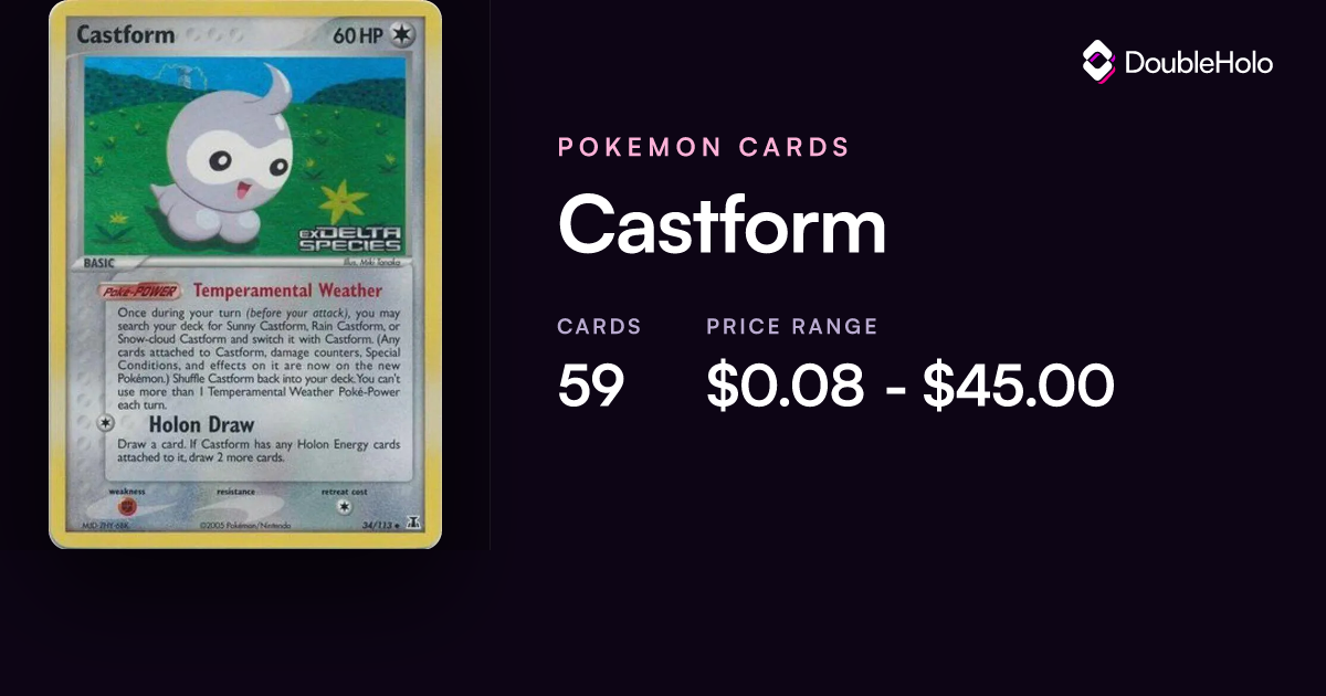 Castform Pokemon Cards: Prices & Values | DOUBLE HOLO