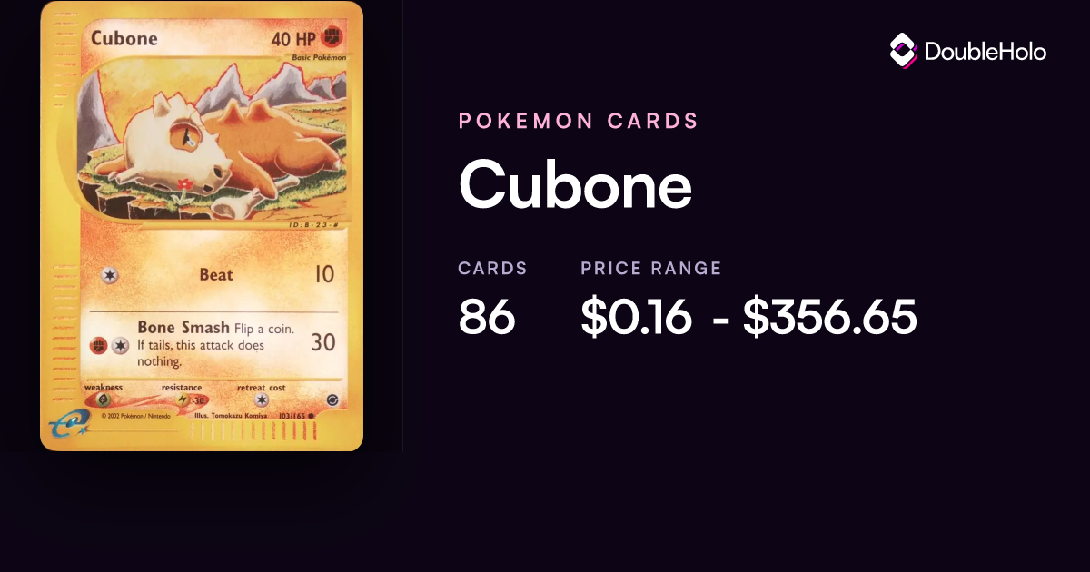 Cubone Pokemon Cards: Prices & Values | DOUBLE HOLO