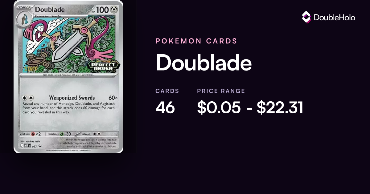 Doublade Pokemon Cards: Prices & Values | DOUBLE HOLO