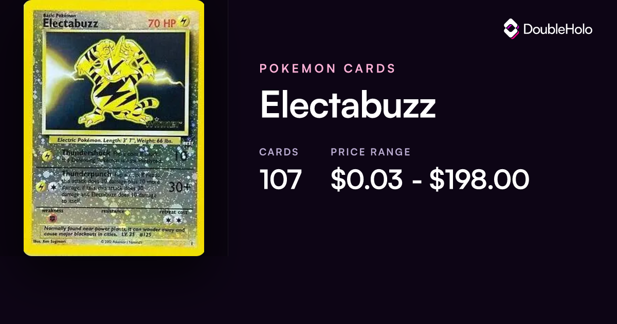 Electabuzz Pokemon Cards: Prices & Values - EX | DOUBLE HOLO