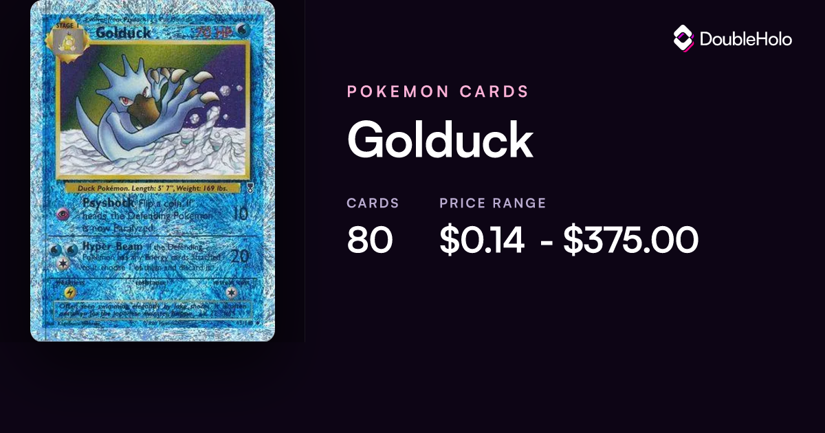 Golduck Pokemon Cards: Prices & Values | DOUBLE HOLO