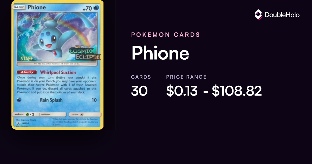 Phione Pokemon Cards: Prices & Values | DOUBLE HOLO
