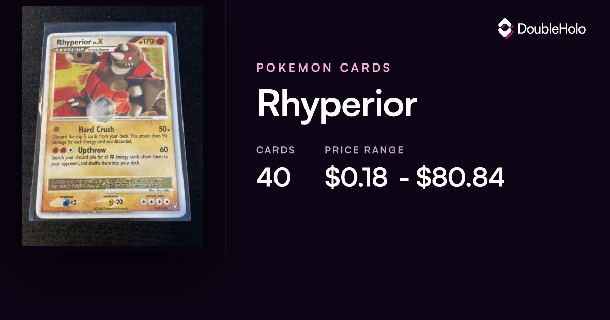 Rhyperior Pokemon Cards: Prices & Values - V | DOUBLE HOLO