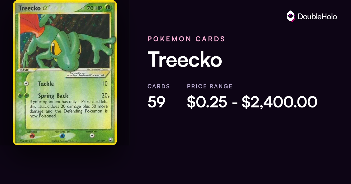 Treecko Pokemon Cards: Prices & Values | DOUBLE HOLO